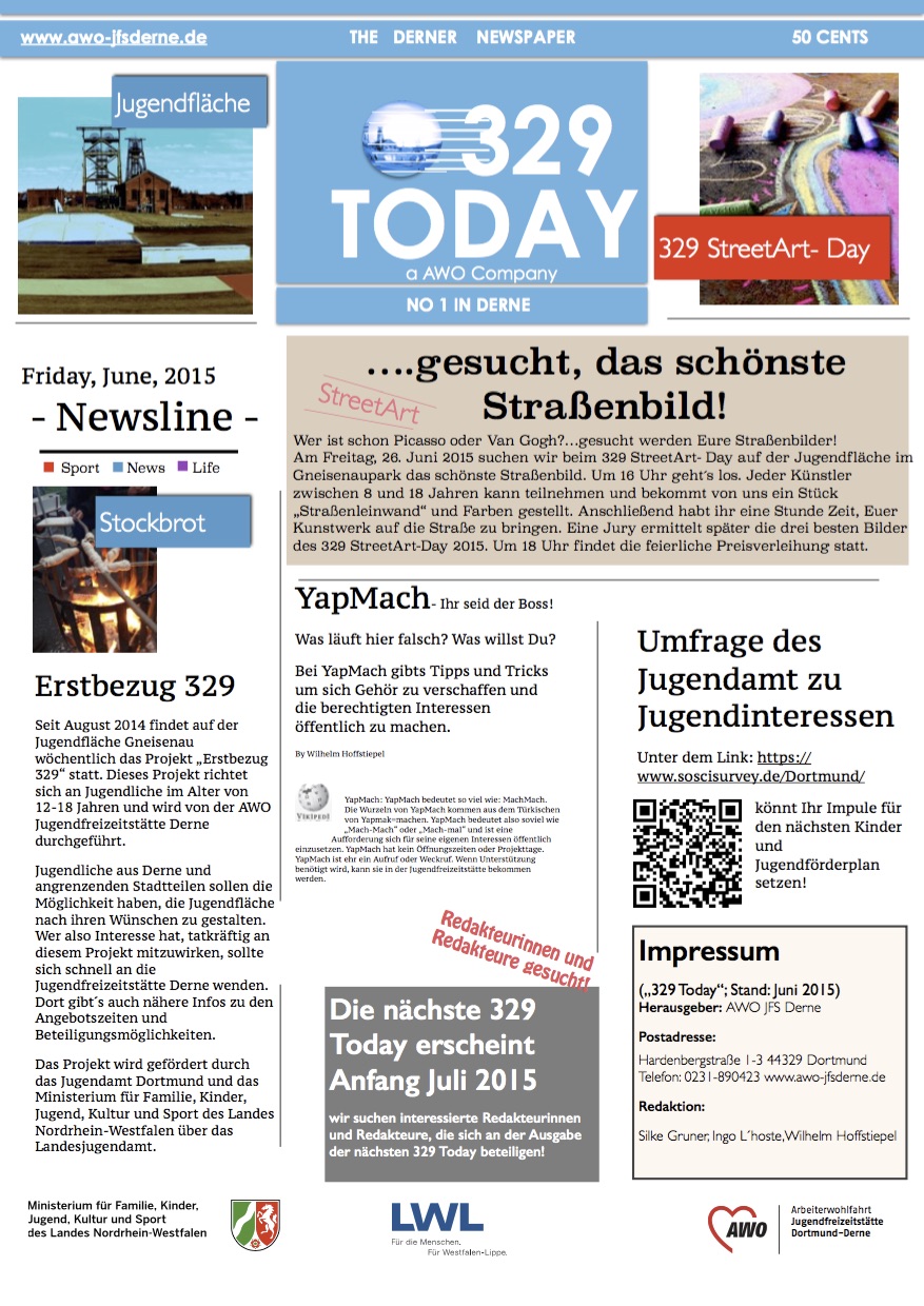 LWL Projekt "Erstbezug 329" - 2015 - Zeitung
